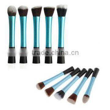 5pcs/set blue Powder Blush Brush Facial Beauty Cosmetic Stipple Makeup Tools