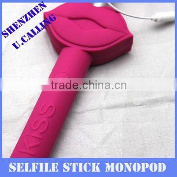 New Arrical Flexible Extendable Selfie Stick Kiss Style Monopod With Cable No Need Bluetooth photo-5