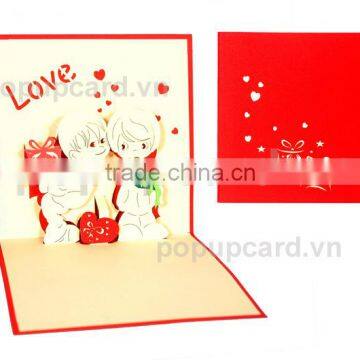 Couple 3d pop up greeting card