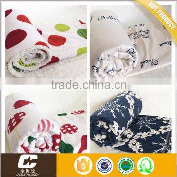Shaoxing Supplier High Qulity Super-Soft Printed PV Fleece Short Plush Blanket For Kids