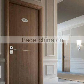 Wood veneer hollow core flush door for hotel, laminated frame