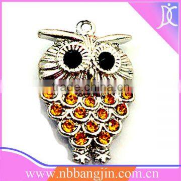 Owl Pendant with orange stone