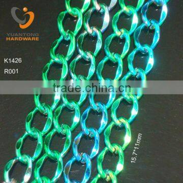 green to blue color gradual change color fashion chain