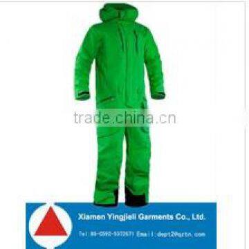 2014 High Performance green winter one piece ski wear for skiing and snowboarding