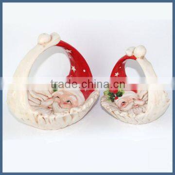 2016 New Christmas Product Ceramic Christmas Gift Basket