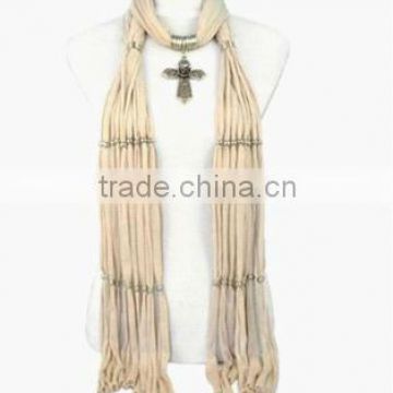 New Fashion Jewelry Scarf with Cross Pendant