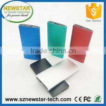 Portable 4000mah metal frame 2.1A output mobile power bank charger