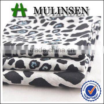 Shaoxing manufacturer stretch combed sateen leopard print cotton fabric