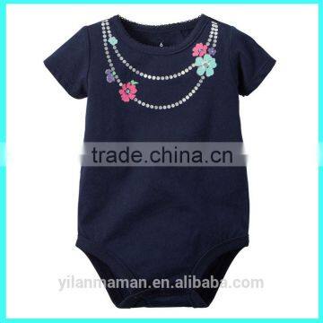 2016 infant short sleeve clothing necklace baby short sleeve babysuit baby rompers newborn baby