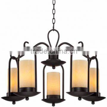 530-35 Onyx Faux Stone Candle 30" Wide Espresso Outdoor Chandelier