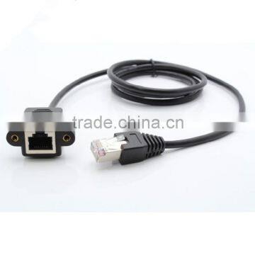 RJ45 Male to Female Screw Panel Mount Ethernet LAN Network Extension Cable