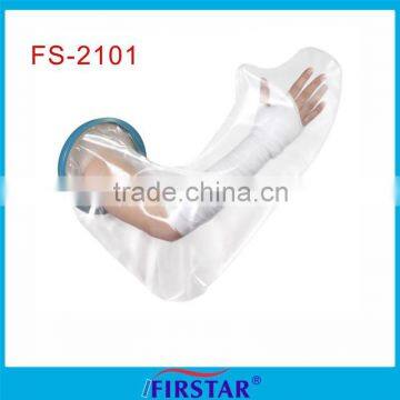 Completed long leg orthopedic plaster cast bandage