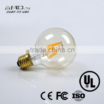 Lower energy usage environmental friendly ic driver e27 e26 b22 led bulb filament 6w g95