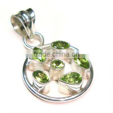 925 sterling silver peridot stone pendant jewelry