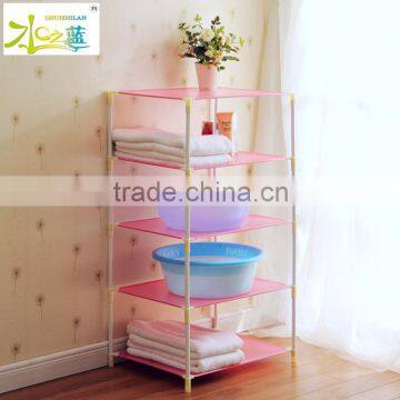 DIY cheap plastic bathroom storage rack