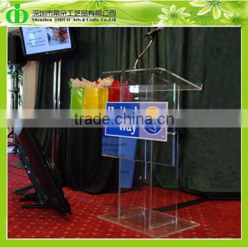 DDL-0045 ISO9001 Shenzhen Factory Wholesale SGS Test Modern Design Transparent Acrylic Speech Lectern