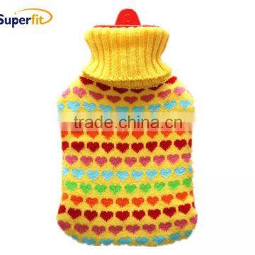 2L Capacity Fur Accessory Knitted Rubber BS1970-2012 Hot Water Bag Covers
