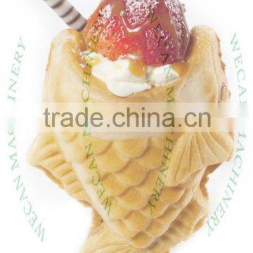 Indonesial Open mouth fish taiyaki waffle baker maker Japanese fish stuff donut maker for sale with long service life