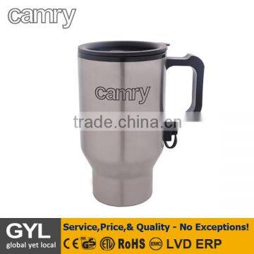 Electric travel mug;Body made of high quality stainless steel Interior walls made of plastic Powered by 12V Maintai temperature