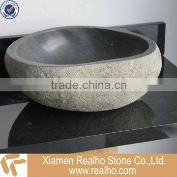 dark grey pebble sink