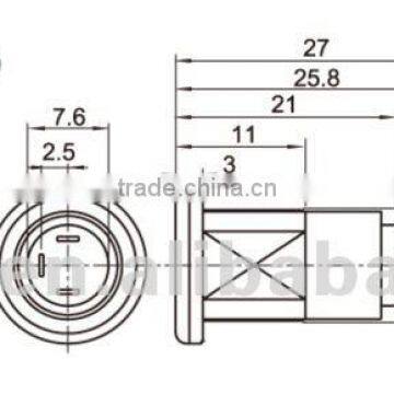 Metal 12mm Key Lock Switch On/off,12mm Metal Security Key Switch Key Operated Switch photo-2