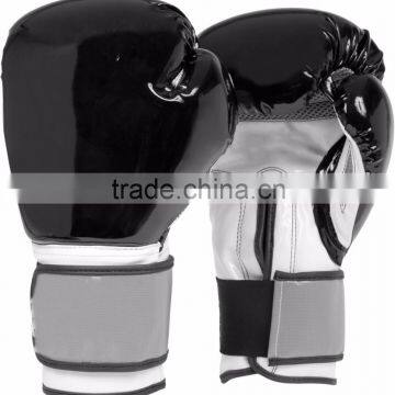 PU LEATHER Premium Cowhide Leather Black Boxing Gloves