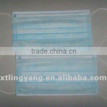 Disposable non-woven 3-ply surgical face mask with ear loop