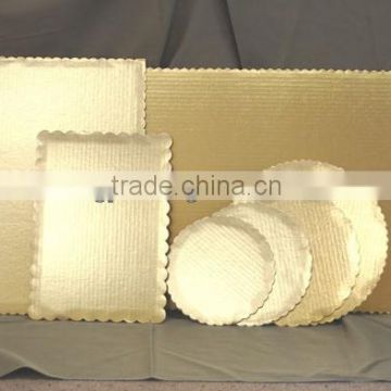 Golden rectangular Paper Cake board with different shapes