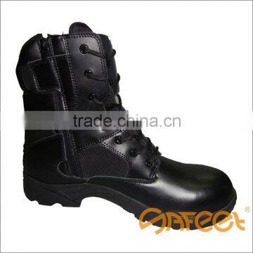 Black Leather Zipper Lace Camouflage Steel Toe Military Boot, Canvas Steel Toe Shoes, Special Work Boots Manufacturer (SA-8301) photo-2
