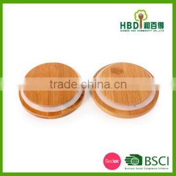 High Quality Bamboo Lid for Candle Jar With Silicone Ring Wholesale