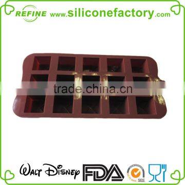 2015 top quality 15 cavity square shape silicone ice cube tray