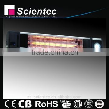 Ceiling and wall mounted electric room heater with LED lighting