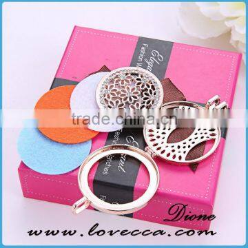 Rose Gold Aroma Jewelry Essential Oil Diffusing Locket Pendant Necklace For Aromatherapy