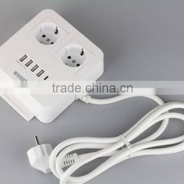 With Mobile phone holder ,OEM cable length 16A 5 USB 2 Eu extension socket