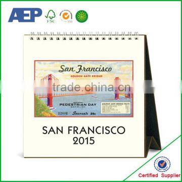 Spiral Bound High Quality Folded Table Spiral Bound Desk Calendar Printing photo-4