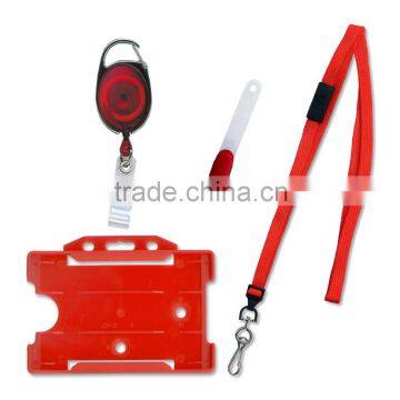 Red Premier Lanyard With Id Card Badge Holder