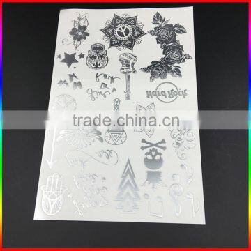 Custom Flash Silver Tattoos Temporary Tatoos/Silver Metallic Temporary Tattoo photo-2
