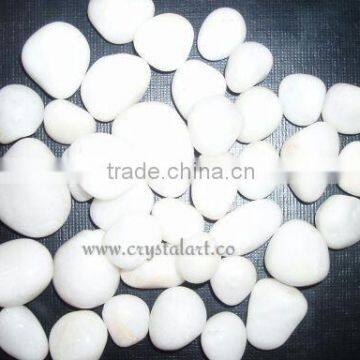 MEDIUM SIZE WHITE ROUGH UNPOLISHED TUMBLED PEBBLES STONE
