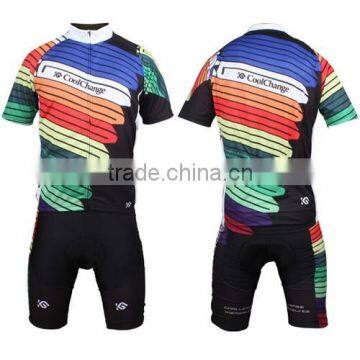 2016 short sleeve colorful cycling wear fashion cycling Jersey suit