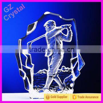 K9 Glass Factory Aristocratic Sport 3D laser Engraved Crystal Golf Iceberg