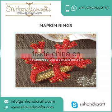 New Attractive SnowFlake Design Napkin Ring with Beaded Coral Structure