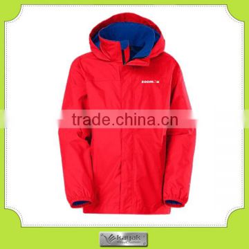 custom red unisex nylon waterproof breathable jacket