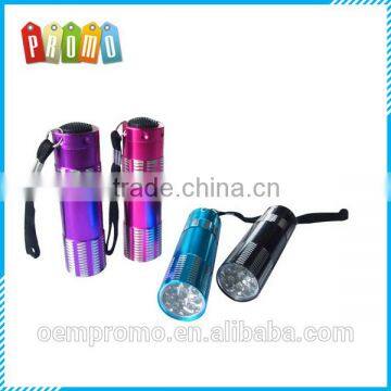 Promotional 9 LED flashlight torch with lanyard