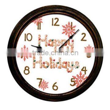 Happy Holiday Home Decoration Wall Clock