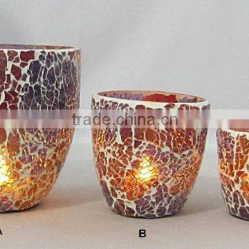 Hurrycane Candle Holder, Mosaic Votive Centerpiece,MOSAIC GLASS CANDLE VOTIVE/ DESIGNER HANDMADE GLASS /HOME DECOR/SET OF 3