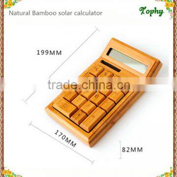 Professional Financial business bamboo wooden Calculator solar style and pen with factory price