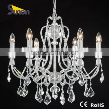 6 light silver foil chandelier/modern crystal chandelier livingronm hanging lamp