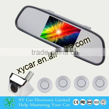 4.3" Car Visible Mirror Monitor Parking Sensor With Mini Waterproof Camera and 4pcs Sensor Detecter Make Easy Parki XY-2045 photo-5