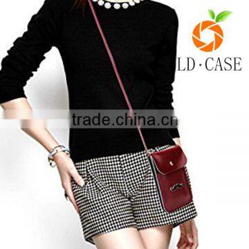 Wrist-let Metal Shoulder Bag Curve Cut Cell Phone Bag With Strap Small Clutch photo-4