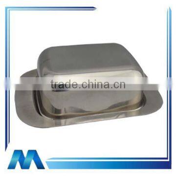 Square stainless steel with lid butter plate